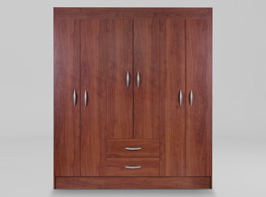 CLOSET CIC TRANCURA 6 PUERTAS / 2 CAJONES 156 CM CEREZO - 1
