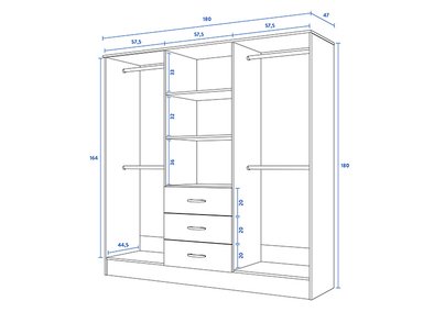 CLOSET CIC MAIPO 6 PUERTAS / 3 CAJONES 180 CM CEREZO - 5