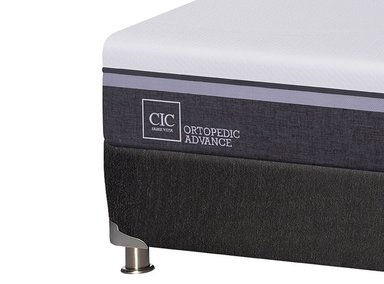 JUEGO DE DORMITORIO CIC CAMA BOX SPRING ORTOPEDIC ADVANCE B5 BN 2 PLAZAS NEGRO + SET ARES - 3