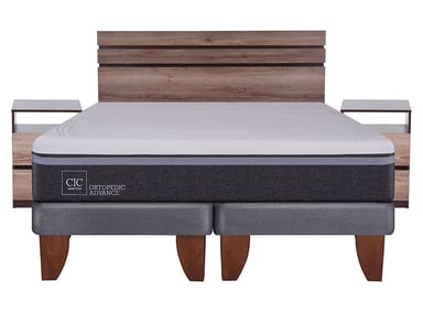 JUEGO DE DORMITORIO CIC CAMA EUROPEA ORTOPEDIC ADVANCE ADVAN BD 2 PLAZAS + SET ARES - 1
