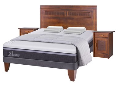 JUEGO DE DORMITORIO CIC CAMA EUROPEA ORTOPEDIC ADVANCE 2 PLAZAS + ALMOHADAS + RESPALDO + VELADORES - 2