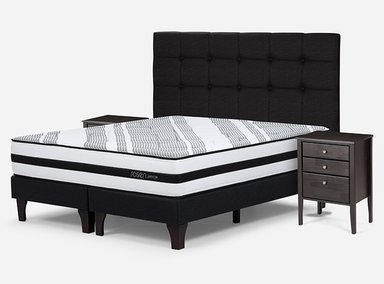 JUEGO DE DORMITORIO ROSEN CAMA EUROPEA DRIVEN KING + SET ISSEY GRAFITO - 2