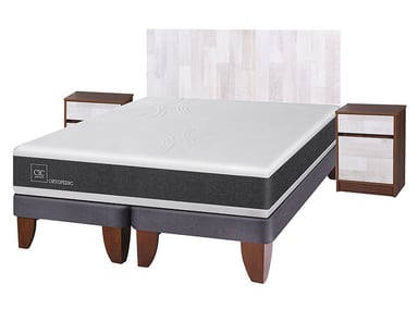 JUEGO DE DORMITORIO CIC CAMA EUROPEA NEW ORTOPEDIC BD 2 PLAZAS + SET LEGNO - 2
