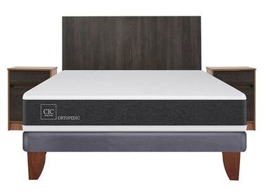 JUEGO DE DORMITORIO CIC CAMA EUROPEA NEW ORTOPEDIC BN 2 PLAZAS + SET ESPRESSO - 1