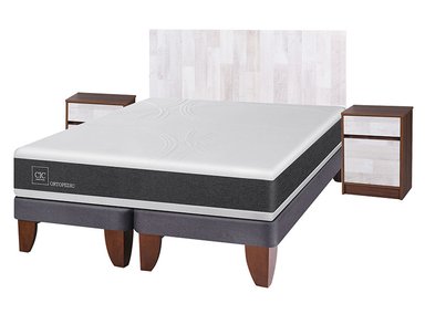 JUEGO DE DORMITORIO CIC CAMA EUROPEA NEW ORTOPEDIC BD KING + SET LEGNO - 2