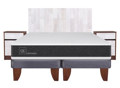 JUEGO DE DORMITORIO CIC CAMA EUROPEA NEW ORTOPEDIC BD KING + SET LEGNO - 1