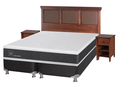 JUEGO DE DORMITORIO CIC CAMA BOX SPRING NEW ORTOPEDIC B5 BD 2 PLAZAS NEGRO + SET NEW TORINO - 2