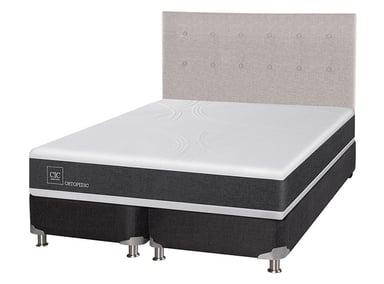 JUEGO DE DORMITORIO CIC CAMA BOX SPRING NEW ORTOPEDIC B5 BD 2 PLAZAS NEGRO + RESPALDO TIGRIS - 2