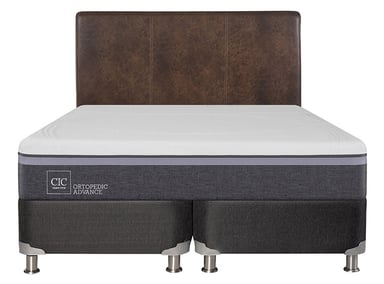 JUEGO DE DORMITORIO CIC CAMA BOX SPRING ORTOPEDIC ADVANCE B5 BD 2 PLAZAS NEGRO + RESPALDO BAKER - 1