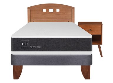JUEGO DE DORMITORIO CIC CAMA EUROPEA NEW ORTOPEDIC 1.5 PLAZAS + SET NEW GALES - 1