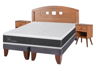 JUEGO DE DORMITORIO CIC CAMA EUROPEA NEW ORTOPEDIC BD 2 PLAZAS + SET NEW GALES - 2