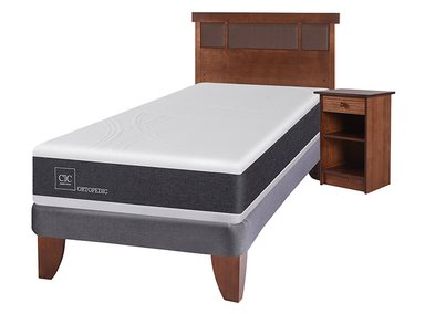JUEGO DE DORMITORIO CIC CAMA EUROPEA NEW ORTOPEDIC 1.5 PLAZAS + SET DUBLIN CARAMEL - 2