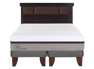JUEGO DE DORMITORIO CIC CAMA EUROPEA BALANCE BD 2 PLAZAS + RESPALDO NEW DUBLIN CHOCOLATE - 1