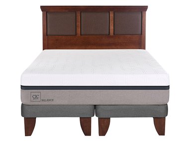 JUEGO DE DORMITORIO CIC CAMA EUROPEA BALANCE BD 2 PLAZAS + RESPALDO NEW TORINO CARAMEL - 1