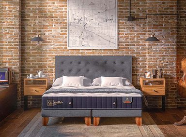JUEGO DE DORMITORIO CIC CAMA EUROPEA PREMIUM BD 2 PLAZAS + RESPALDO NEW TORINO CARAMELO - 9