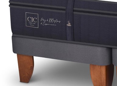 JUEGO DE DORMITORIO CIC CAMA EUROPEA SUPER PREMIUM BD 2 PLAZAS + RESPALDO NEW TORINO CARAMEL - 4