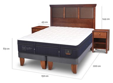 JUEGO DE DORMITORIO CIC CAMA EUROPEA SUPER PREMIUM BD 2 PLAZAS + SET NEW TORINO - 3