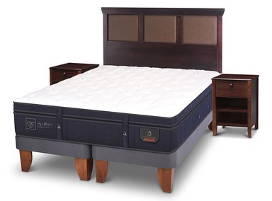 JUEGO DE DORMITORIO CIC CAMA EUROPEA SUPER PREMIUM KING + SET NEW TORINO CHOCOLATE - 2