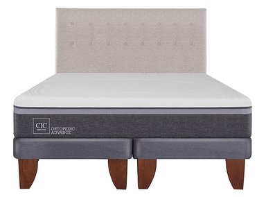 JUEGO DE DORMITORIO CIC CAMA EUROPEA ORTOPEDIC ADVANCE BD KING + RESPALDO TIGRIS - 1