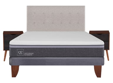 JUEGO DE DORMITORIO CIC CAMA EUROPEA ORTOPEDIC ADVANCE BN 2 PLAZAS + SET TIGRIS - 1