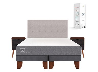 JUEGO DE DORMITORIO CIC CAMA EUROPEA SMART BD 2 PLAZAS + SET TIGRIS - 1