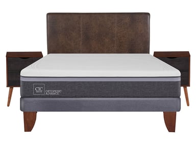 JUEGO DE DORMITORIO CIC CAMA EUROPEA ORTOPEDIC ADVANCE BN 2 PLAZAS + SET BAKER - 1