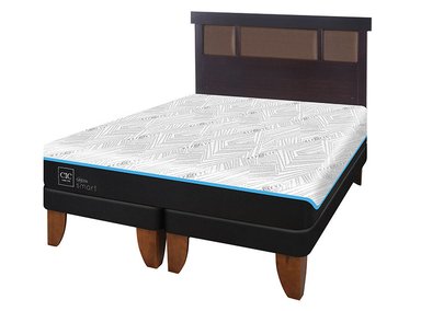 JUEGO DE DORMITORIO CIC CAMA EUROPEA GREEN INFINITY BD 2 PLAZAS + RESPALDO DUBLIN CHOCOLATE - 2