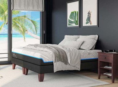 JUEGO DE DORMITORIO CIC CAMA EUROPEA GREEN INFINITY BD 2 PLAZAS + RESPALDO DUBLIN CHOCOLATE - 6