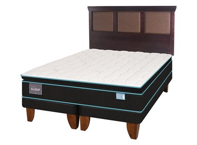 JUEGO DE DORMITORIO CIC CAMA EUROPEA GREEN SLEEP BD 2 PLAZAS + RESPALDO TORINO CHOCOLATE - 2