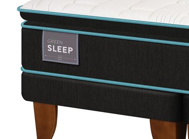 JUEGO DE DORMITORIO CIC CAMA EUROPEA GREEN SLEEP BD 2 PLAZAS + RESPALDO TORINO CHOCOLATE - 4