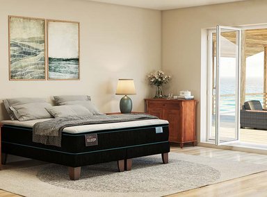 JUEGO DE DORMITORIO CIC CAMA EUROPEA GREEN SLEEP BD 2 PLAZAS + SET TORINO CHOCOLATE - 6