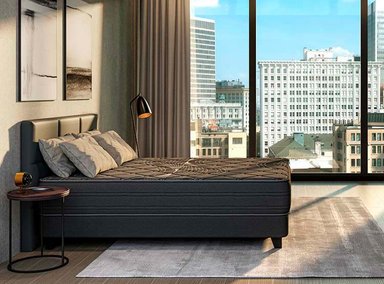 CAMA EUROPEA FLEX BLACK BOX TOP BD 2 PLAZAS GRAFITO - 6