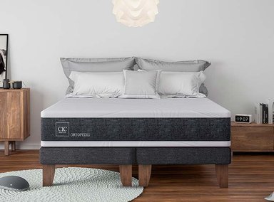 JUEGO DE DORMITORIO CIC CAMA EUROPEA ORTOPEDIC BN 2 PLAZAS + RESPALDO MUNICH - 7