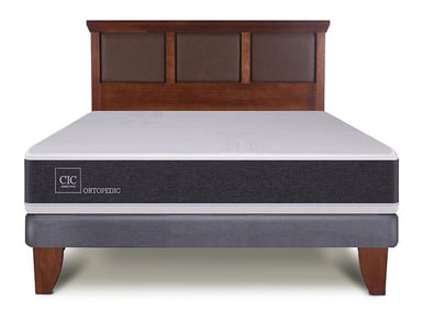 JUEGO DE DORMITORIO CIC CAMA EUROPEA ORTOPEDIC BN 2 PLAZAS + RESPALDO TORINO - 1