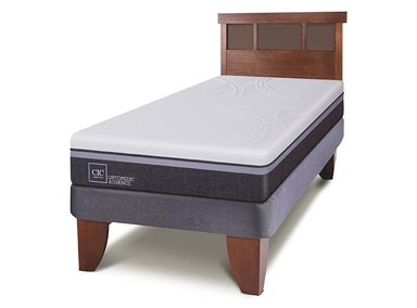 JUEGO DE DORMITORIO CIC CAMA EUROPEA ORTOPEDIC ADVANCE 1.5 PLAZAS + RESPALDO DUBLIN CARAMELO - 2