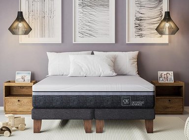 JUEGO DE DORMITORIO CIC CAMA EUROPEA ORTOPEDIC ADVANCE 1.5 PLAZAS + RESPALDO DUBLIN CARAMELO - 7