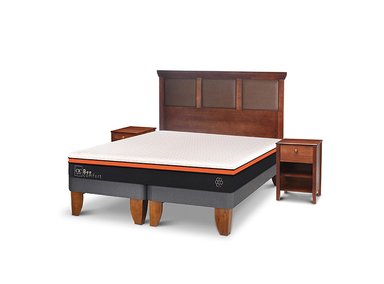 JUEGO DE DORMITORIO CIC CAMA EUROPEA BEE COMFORT BD 2 PLAZAS + SET NEW TORINO CARAMEL - 2