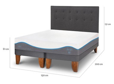 JUEGO DE DORMITORIO CIC CAMA EUROPEA ALASKA BD 2 PLAZAS + RESPALDO EUFRATES - 3