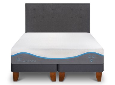 JUEGO DE DORMITORIO CIC CAMA EUROPEA ALASKA BD 2 PLAZAS + RESPALDO EUFRATES - 1