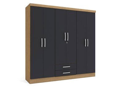 CLOSET YARDAS FREIJO S446 6 PUERTAS 2 CAJONES NEGRO MATE - 1