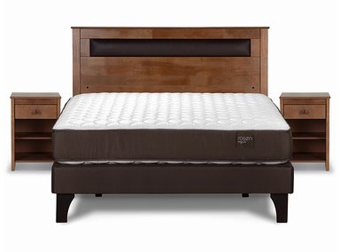 JUEGO DE DORMITORIO ROSEN CAMA EUROPEA ERGO T BN 2 PLAZAS + SET FERRARA - 1