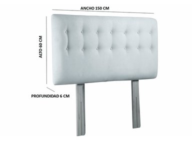 RESPALDO BODEVIR BOTONE FELPA 2 PLAZAS MADERA BEIGE - 5