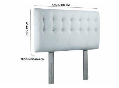RESPALDO BODEVIR BOTONE FELPA KING MADERA GRIS - 5