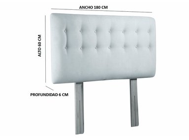 RESPALDO BODEVIR BOTONE FELPA KING MADERA TURQUESA - 5