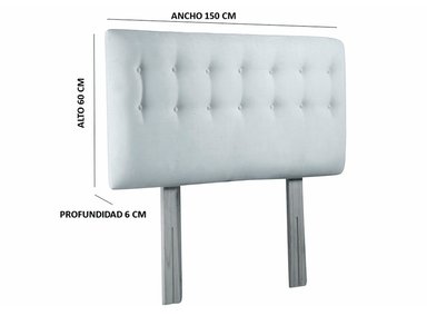 RESPALDO BODEVIR BOTONE PU 2 PLAZAS MADERA BLANCO - 5