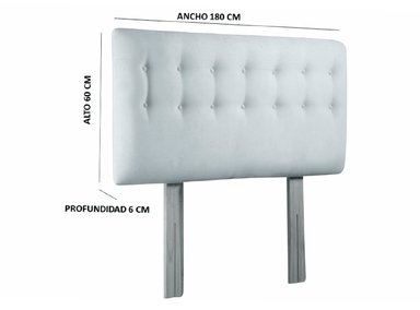 RESPALDO BODEVIR BOTONE PU KING MADERA BLANCO - 5