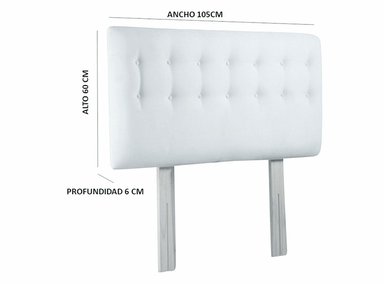 RESPALDO BODEVIR BOTONE FELPA 1.5 PLAZAS MADERA MORADO - 5