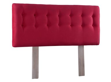 RESPALDO BODEVIR BOTONE FELPA 1.5 PLAZAS MADERA ROJO - 2