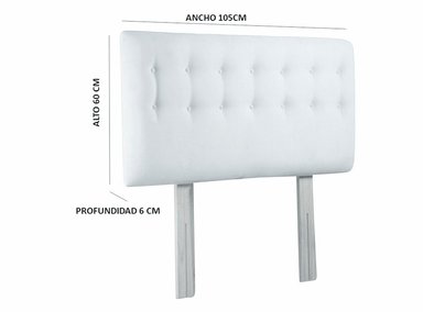 RESPALDO BODEVIR BOTONE FELPA 1.5 PLAZAS MADERA ROJO - 5