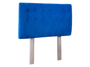 RESPALDO BODEVIR BOTONE FELPA REY 1.5 PLAZAS MADERA AZUL - 2